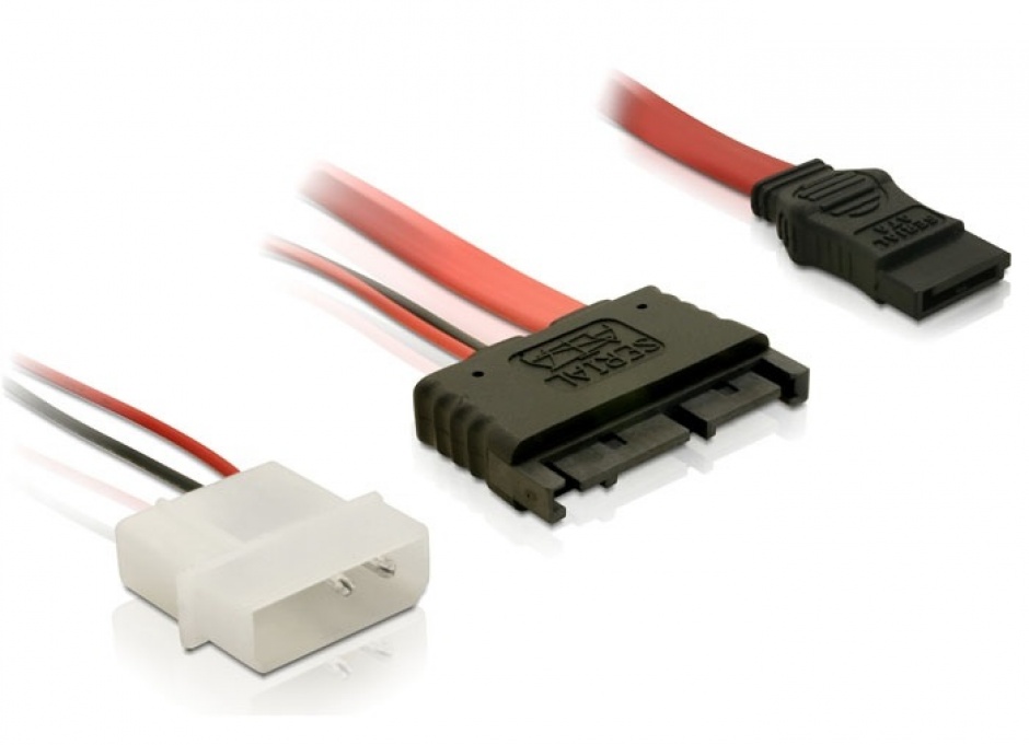Imagine Cablu alimentare micro SATA la Molex 2 pini 5V + SATA, Delock 84383