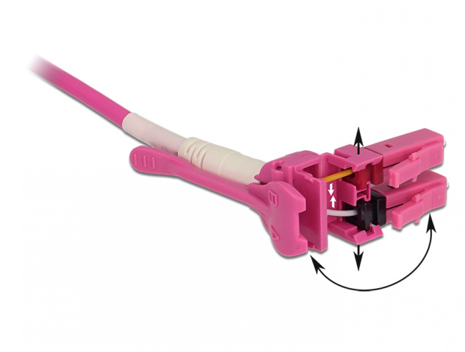 Imagine Cablu fibra optica LC-LC Multimode OM4 Uniboot 3m, Delock 85134
