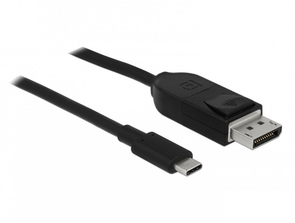 Imagine Cablu bidirectional USB-C la Displayport (DP Alt Mode) 8K60Hz 1.5m Negru - Certificat DP 8K, Delock 85813