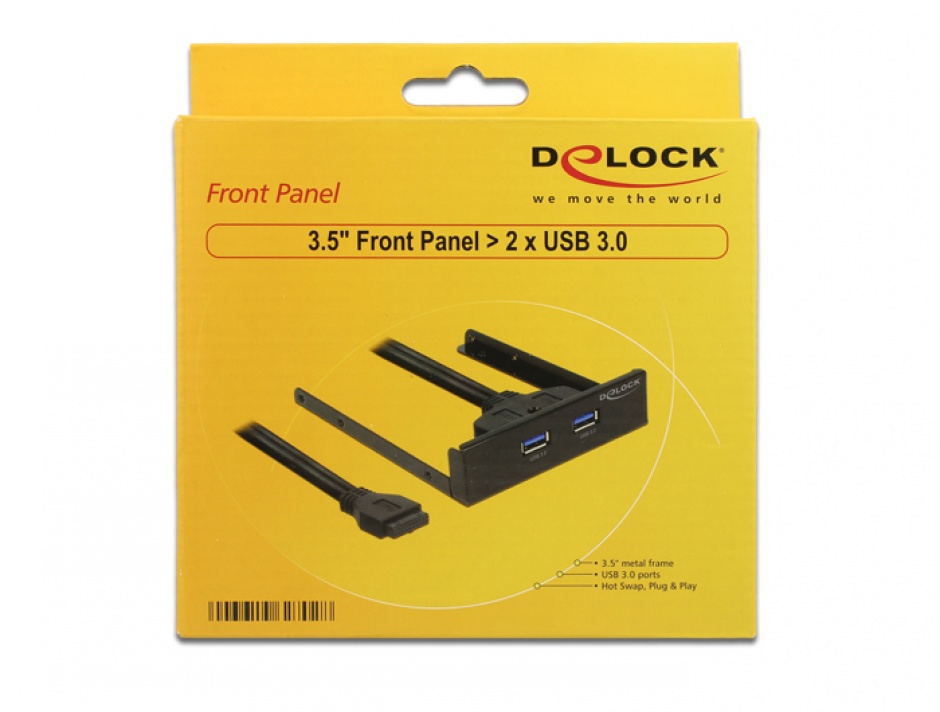 Imagine Front Panel 3.5" la 2 x USB 3.0, Delock 62702