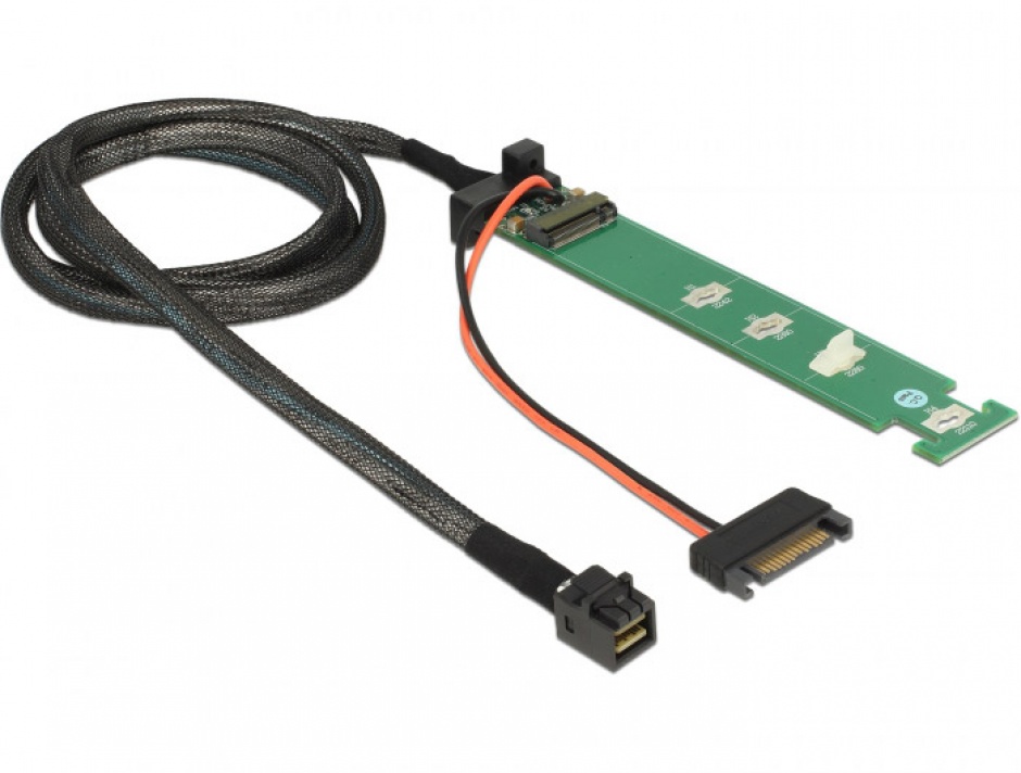 Imagine Convertor SFF-8643 la 1 x M.2 NVMe Key M + cablu 1m, Delock 63342-2