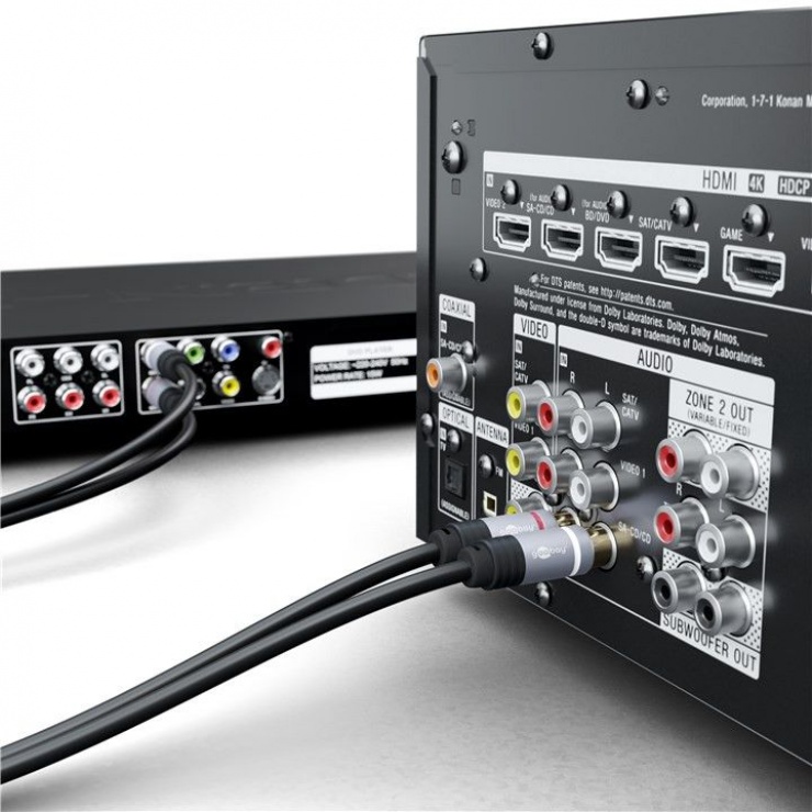 Imagine Cablu audio 2 x RCA la 2 x RCA CCS T-T 1.5m, Goobay 77337-3