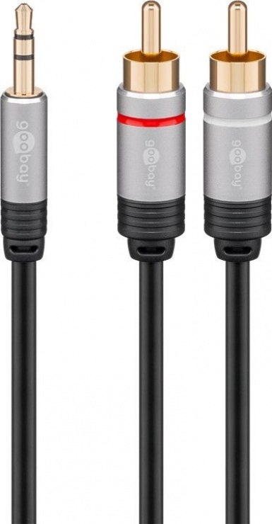Imagine Cablu audio jack 3.5mm la 2 x RCA CCS T-T 1.5m, Goobay 78579