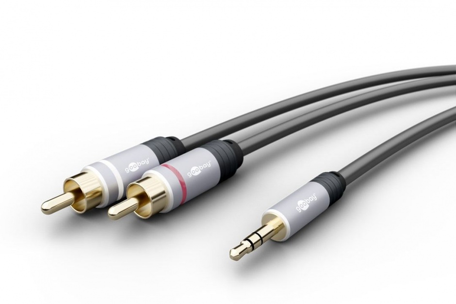 Imagine Cablu audio jack 3.5mm la 2 x RCA CCS T-T 3m, Goobay 78739-1