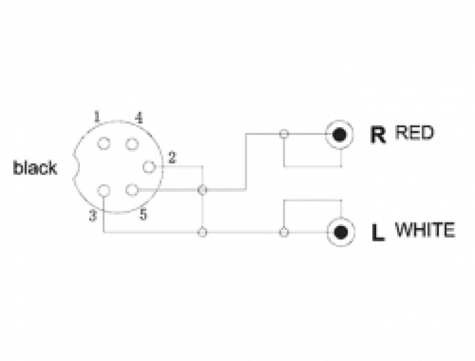 Imagine Cablu DIN diode jack 5 poli la 2 x RCA 0.2m, Delock 84492-1
