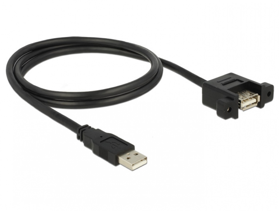 Imagine Cablu USB 2.0-A la USB 2.0-A panel-mount T-M 1m, Delock 85106-2