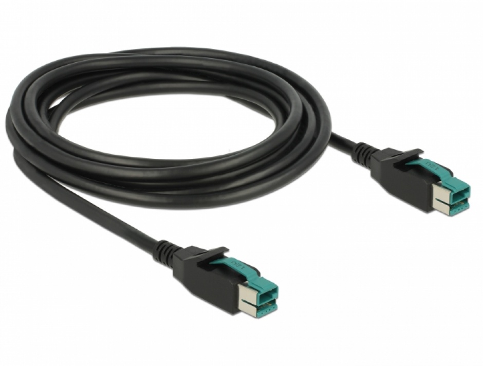 Imagine Cablu PoweredUSB 12V T-T 3m pentru POS/terminale, Delock 85494