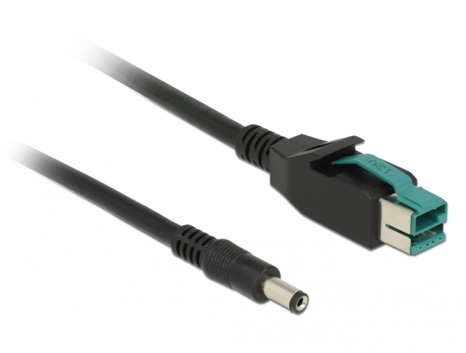 Imagine Cablu PoweredUSB 12 V la DC 5.5 x 2.1 mm 3m pentru POS/terminale, Delock 85499