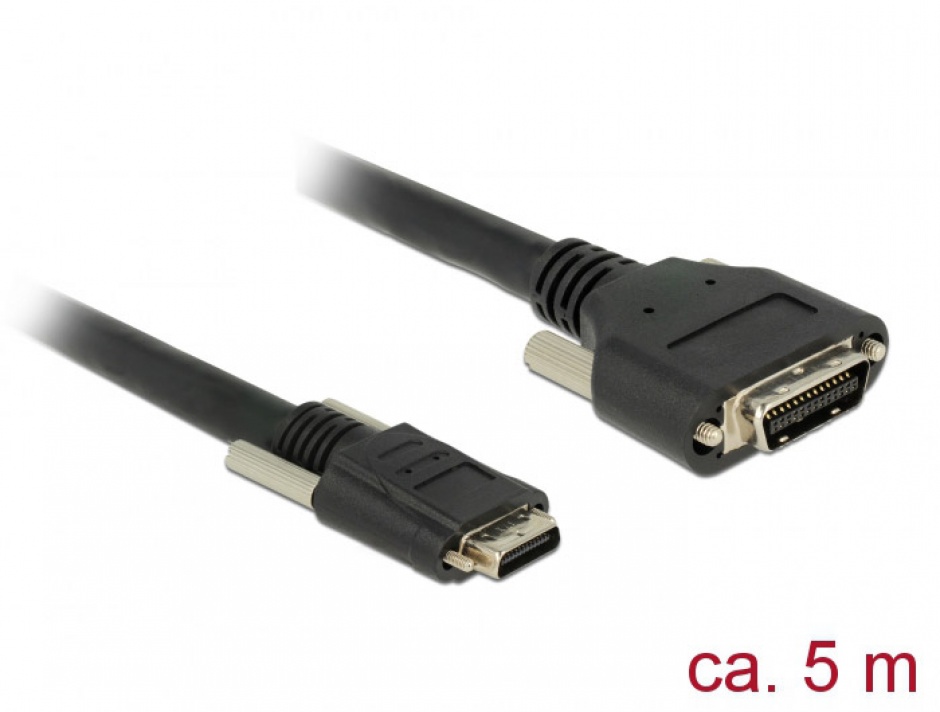 Imagine Cablu Camera Link MDR la SDR PoCL T-T 5m Negru, Delock 85646 