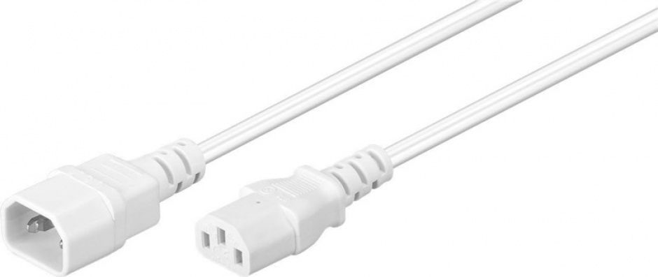 Imagine Cablu de alimentare IEC C13 la C14 Alb 5m, Goobay 97586