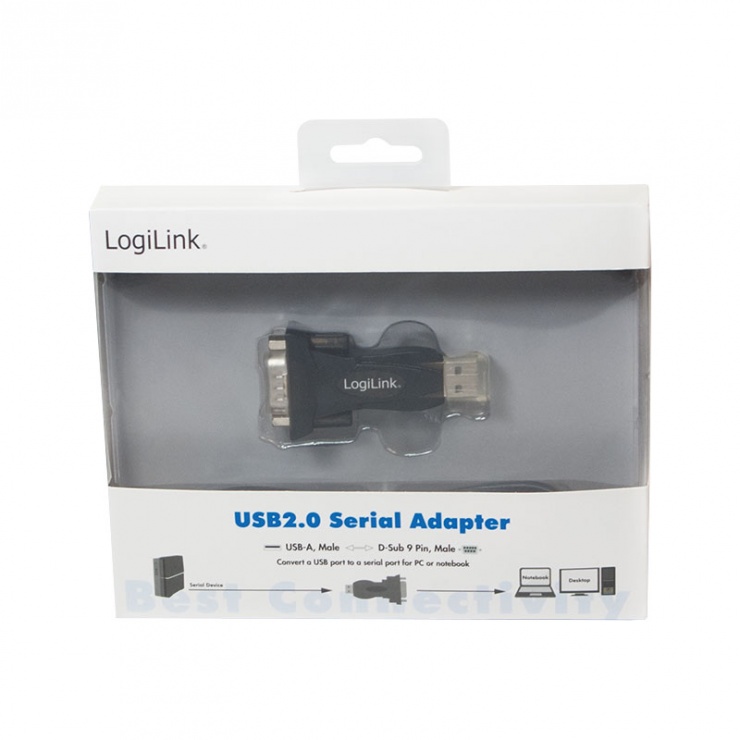 Imagine Adaptor USB la Serial DB9 RS232, Logilink AU0002E-2