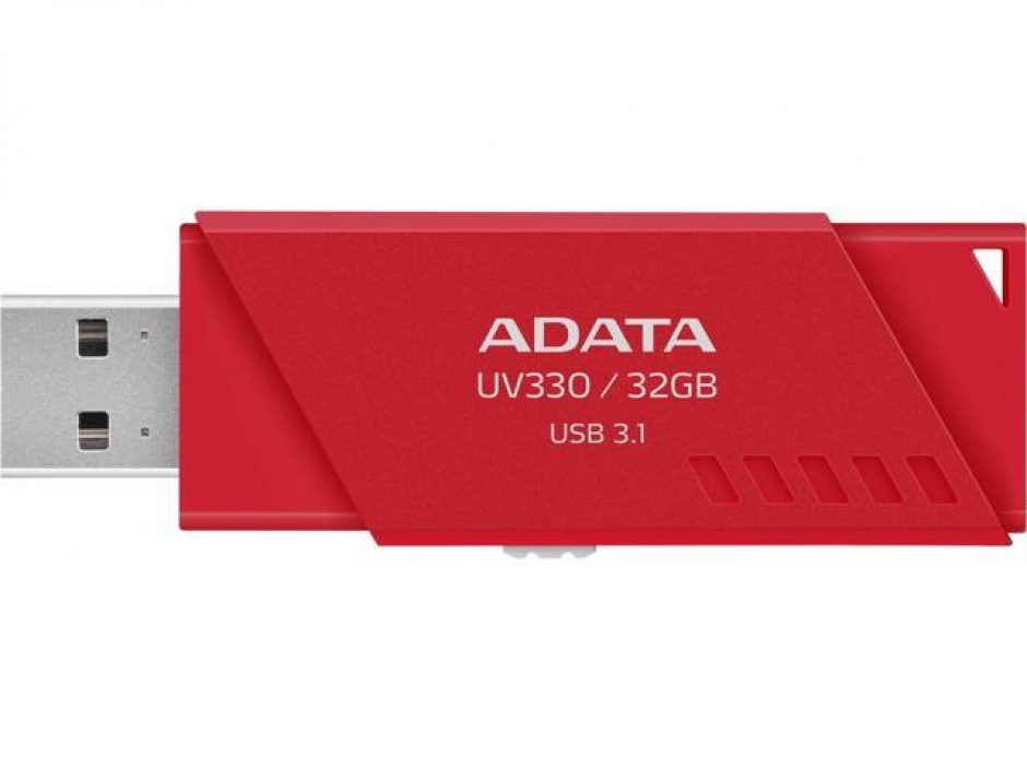 Imagine Stick USB 3.0 retractabil UV330 32GB Rosu, ADATA AUV330-32G-RRD