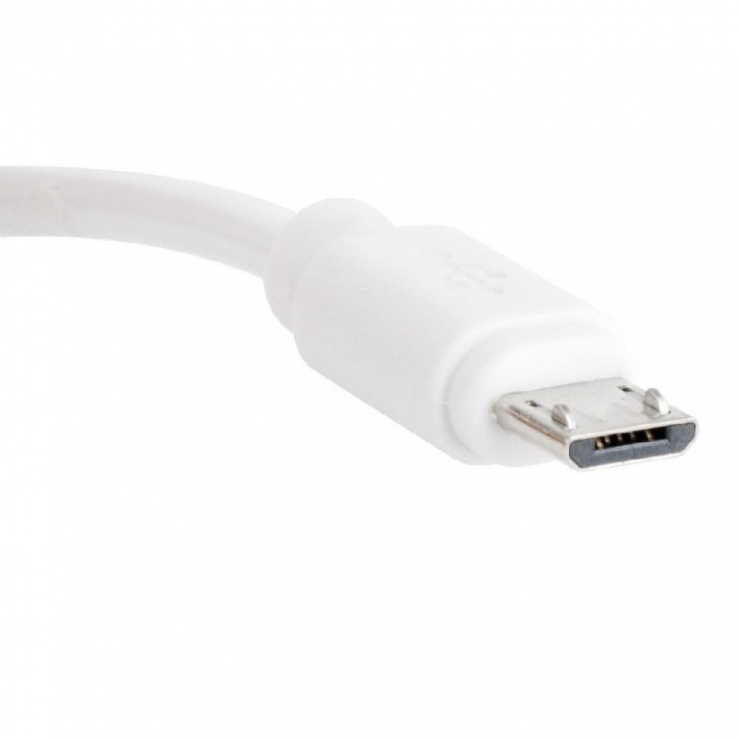Imagine Cablu micro USB-B la USB 2.0 spiralat T-T alb 1.8m, Gembird CC-mUSB2C-AMBM-6-W
