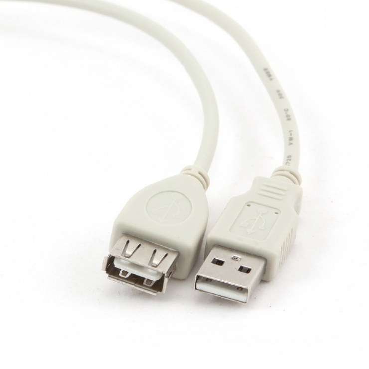 Imagine Cablu prelungitor USB 2.0 75cm, Gembird CC-USB2-AMAF-75cm