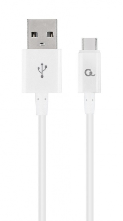 Imagine Cablu USB 2.0 la USB-C T-T 1m Alb, Gembird CC-USB2P-AMCM-1M-W