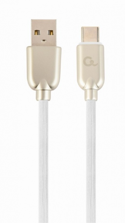Imagine Cablu USB 2.0 la USB-C Premium 1m Alb, Gembird CC-USB2R-AMCM-1M-W