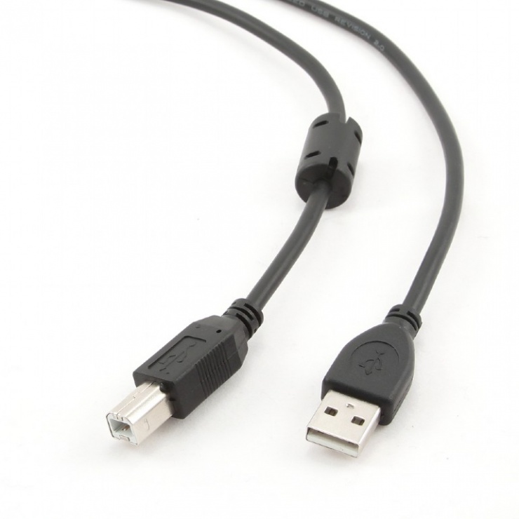 Imagine Cablu USB 2.0 A-B cu ferita 3m, Gembird CCF-USB2-AMBM-10