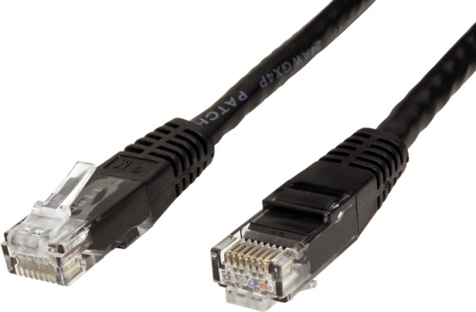 Imagine Cablu de retea RJ45 MYCON UTP Cat.6 0.5m Negru, CON1525-1