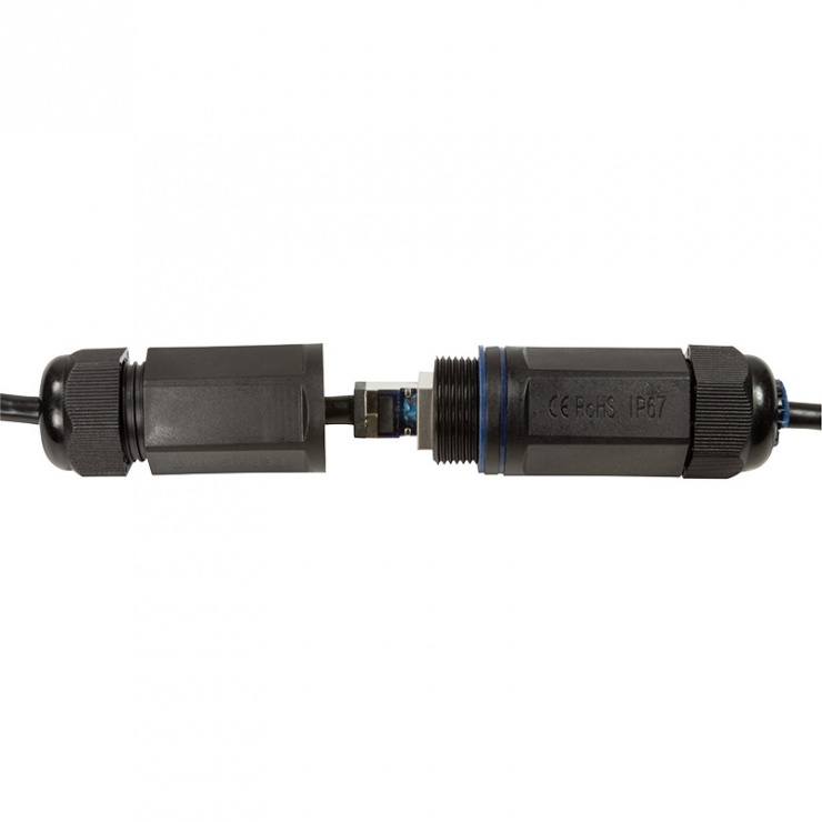 Imagine Cablu de retea S/FTP RJ45 pentru exterior CAT.6A 10m Negru, Logilink CQ7103S-5