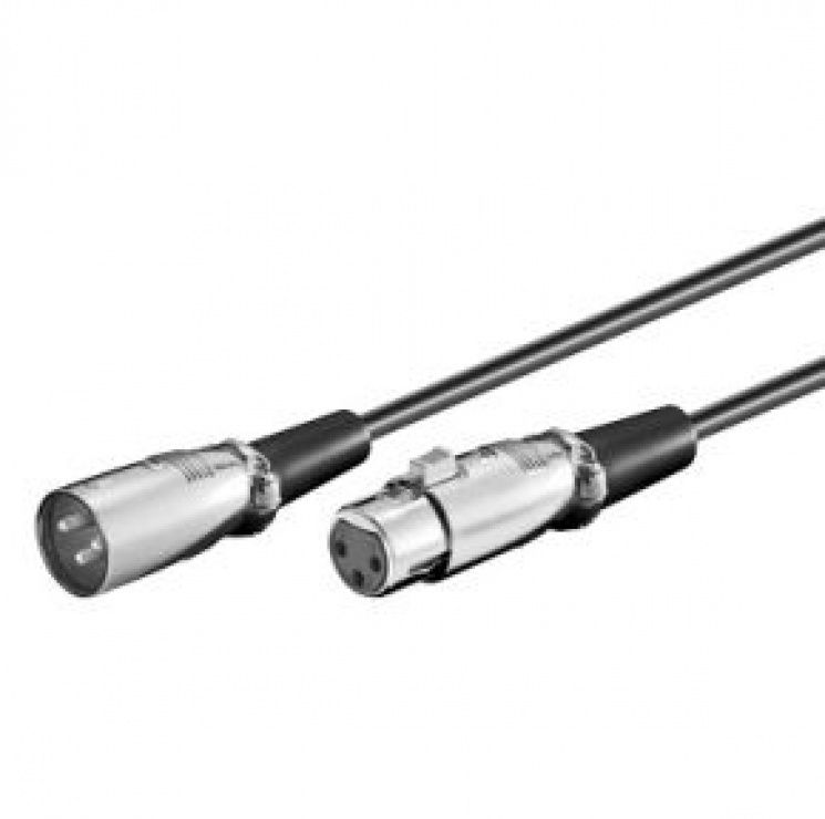 Imagine Cablu prelungitor XLR 3 pini T-M 6m Negru, Goobay 50715 