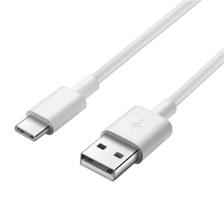 Imagine Cablu USB 2.0 de date + incarcare la USB-C 3A T-T 0.5m Alb, KU31CF05W