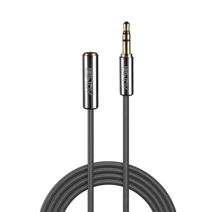 Imagine Cablu prelungitor audio jack stereo 3.5mm CROMO Line T-M 1m, Lindy L35327-1