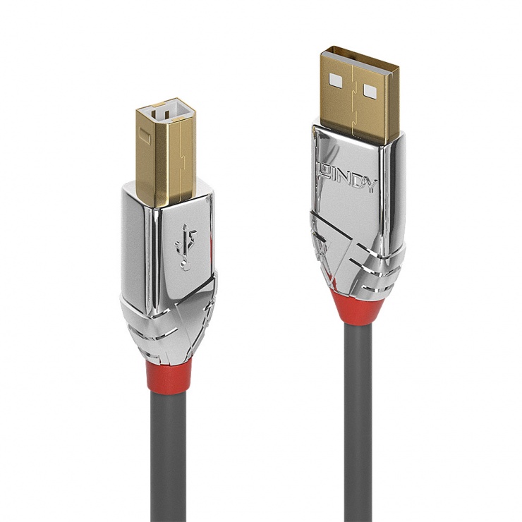 Imagine Cablu USB tip A la B T-T 7.5m Cromo Line, Lindy L36645