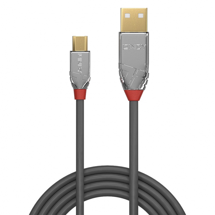Imagine Cablu USB 2.0 la micro USB-B Cromo Line T-T 3m, Lindy L36653-1