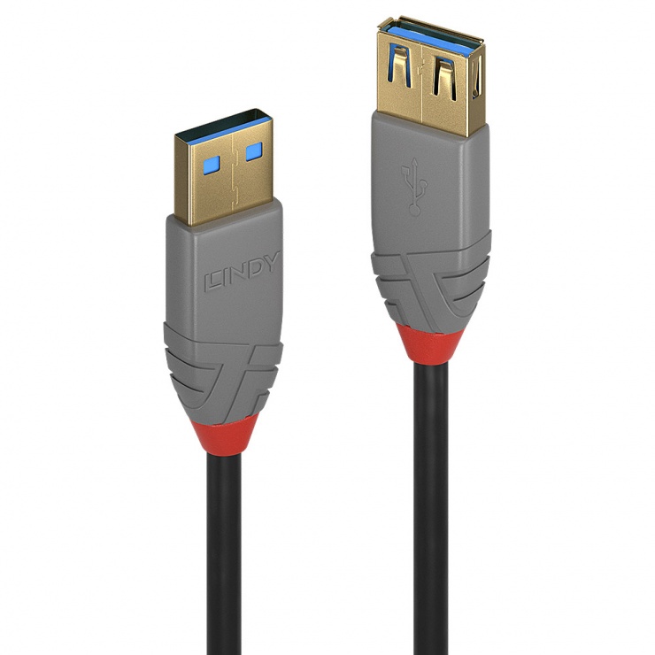 Imagine Cablu prelungitor USB 3.0 T-M 3m Anthra Line, Lindy L36763