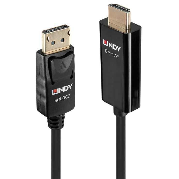 Imagine Cablu DisplayPort 1.2 la HDMI v2.0 4K T-T activ 2m, Lindy L40916