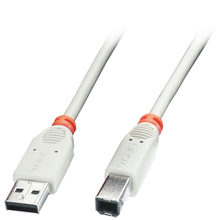 Imagine Cablu USB-A la USB-B de imprimanta Gri 2m, Lindy L41738