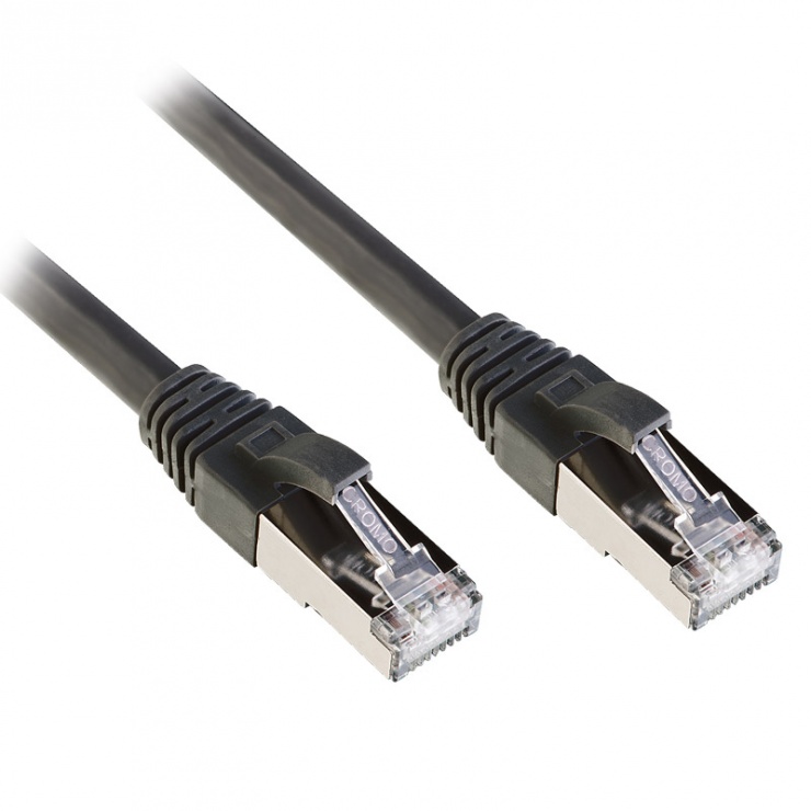 Imagine Cablu de retea SFTP CROMO cat 6 Snagless Antracit 0.5m, Lindy L47211