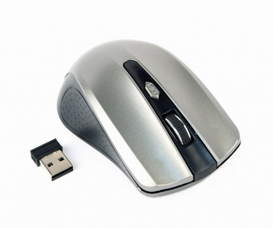 Imagine Mouse wireless 4 butoane Negru/Argintiu, Gembird MUSW-4B-04-BG-1