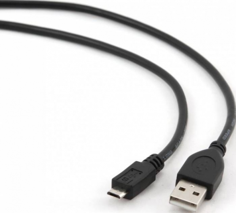 Imagine Cablu de date USB 2.0 to Micro USB T-T 1.8m Negru, Spacer SPC-MUSB-6