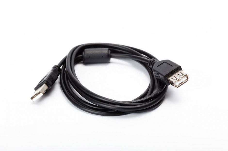 Imagine Cablu prelungitor USB 2.0 T-M 1.8m negru, Spacer SPC-USBAM-AF6
