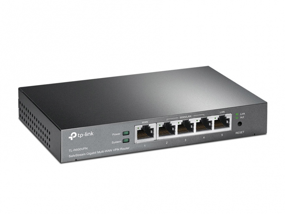 Imagine Router 4 WAN + 1 LAN, Gigabit, tehnologie VPN, TP-LINK TL-R600VPN-1