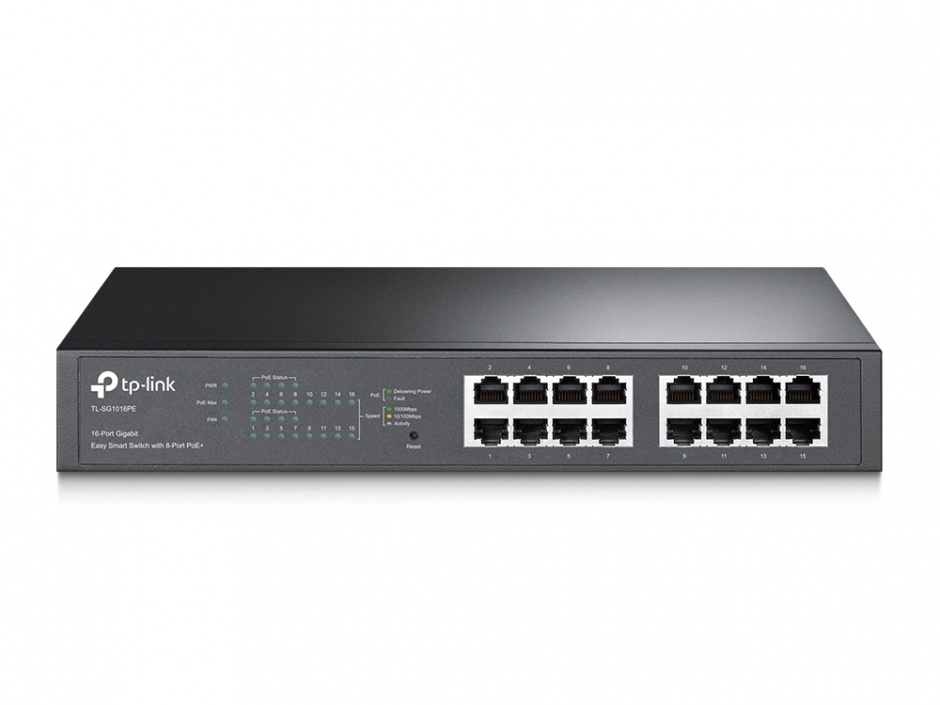 Imagine Switch PoE Gigabit Desktop/Rackmount 16 porturi, TP-LINK TL-SG1016PE