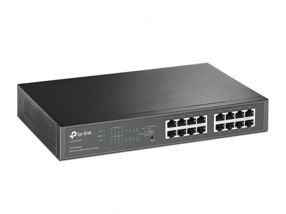 Imagine Switch PoE Gigabit Desktop/Rackmount 16 porturi, TP-LINK TL-SG1016PE