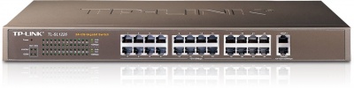 Imagine Switch 24 porturi 10/100Mbps + 2 porturi Gigabit montabil in Rack, TP-LINK TL-SL1226