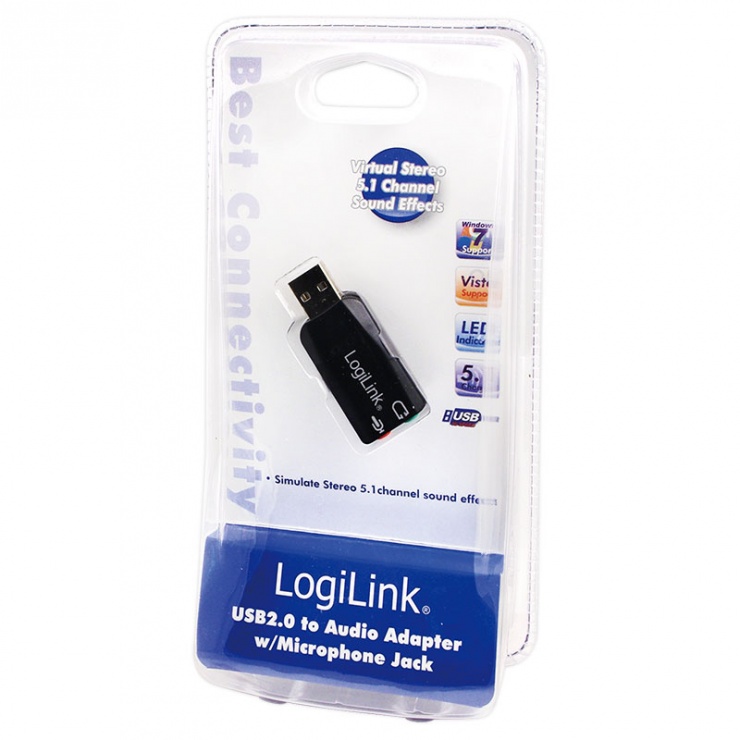 Imagine Placa de sunet 5.1 USB Virtual 3D, Logilink UA0053-1