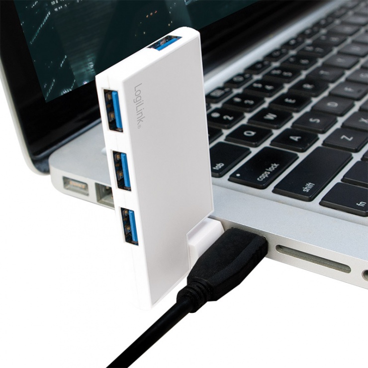 Imagine HUB USB 3.0 cu 4 porturi rotabil 180 grade, Logilink UA0303