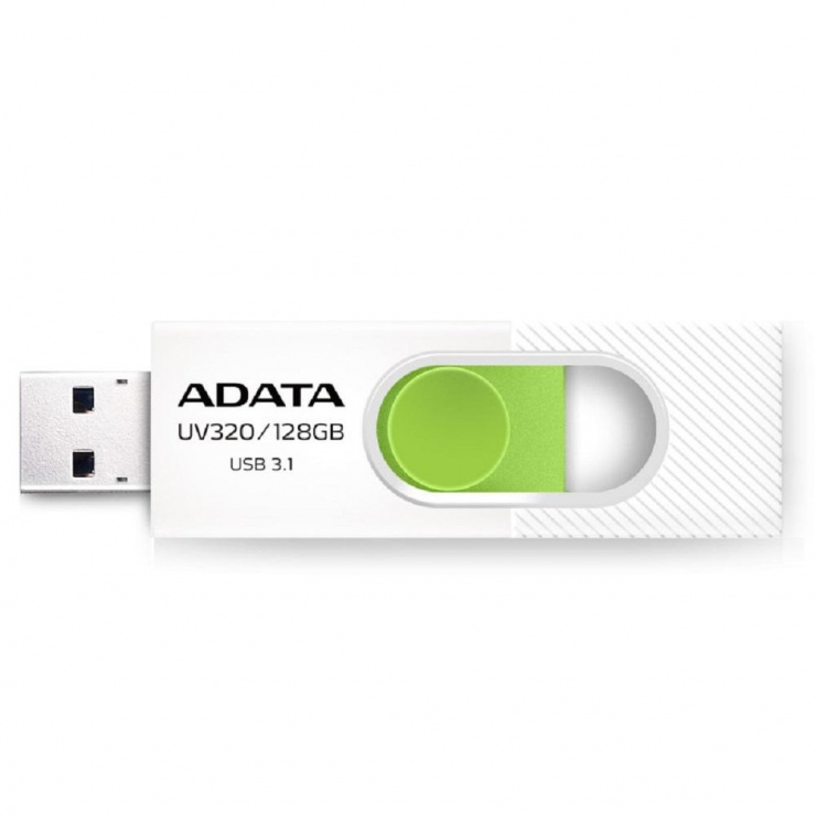 Imagine Stick USB 3.1 retractabil UV320 32GB Alb/verde, A-DATA