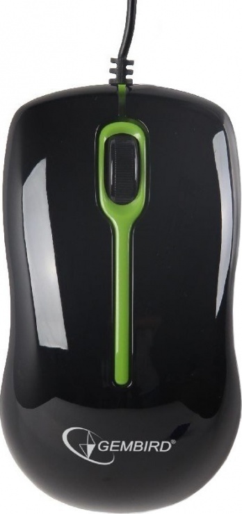 Imagine Mouse GEMBIRD USB OPTIC black&green "MUS-U-004-G"