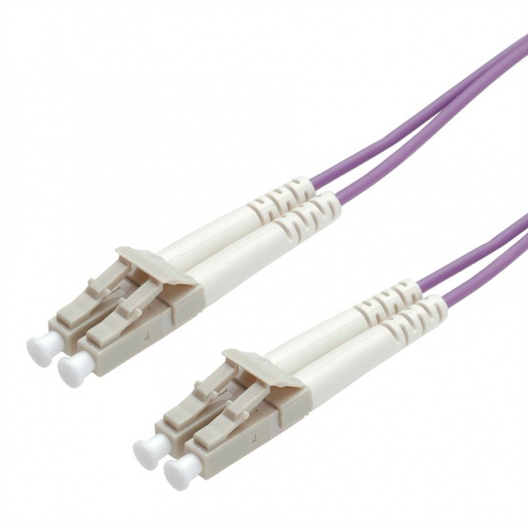 Imagine Cablu fibra optica LC - LC OM4 conector Low Loss 2m violet, Roline 21.15.8852