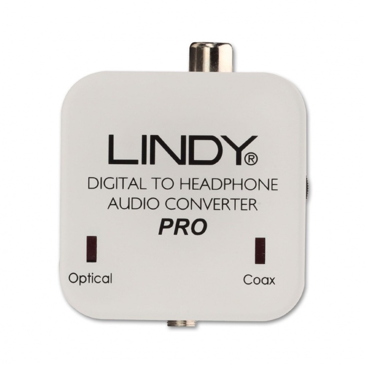 Imagine Convertor digital Coax/SPDIF la analog jack 3.5mm cu amplificare, Lindy L70467-2