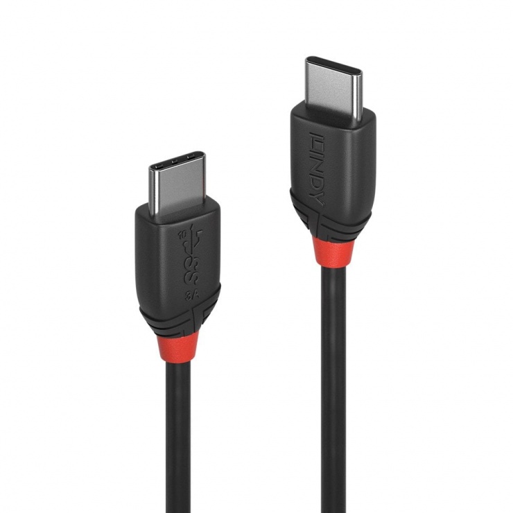Imagine Cablu USB 3.1 tip C la tip C T-T 3A 1m Black Line, Lindy L36906
