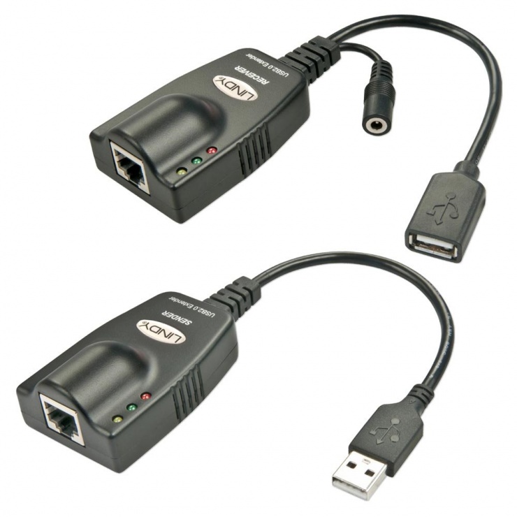 Imagine Extender USB 2.0 prin UTP cat.5 pana la 100m, Lindy L42694