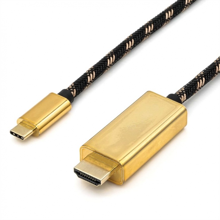Imagine Cablu USB-C la HDMI 4K60Hz GOLD T-T 2m, Roline 11.04.5847