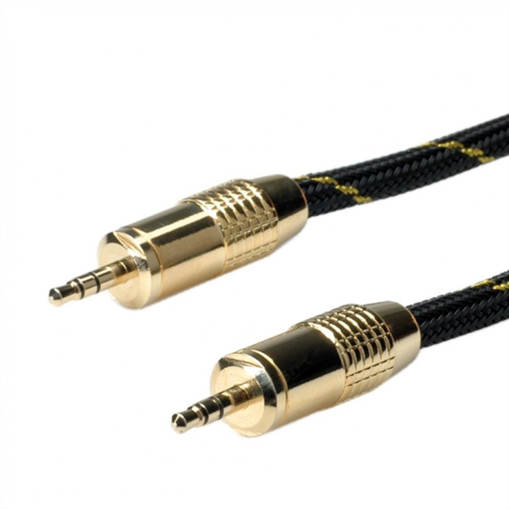Imagine Cablu audio Jack stereo 3.5mm GOLD T-T ecranat 10m, Roline 11.09.4289-1