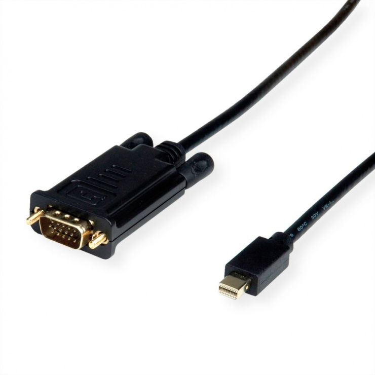 Imagine Cablu Mini Displayport la VGA 1080p T-T 2m Negru, Value 11.99.5807